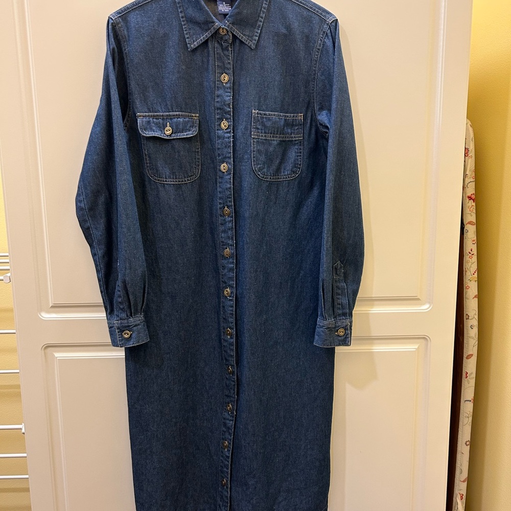 VTG 90’s Original TY Wear Denim Shirt Dress Sz Small Long Sleeves Cottagecore